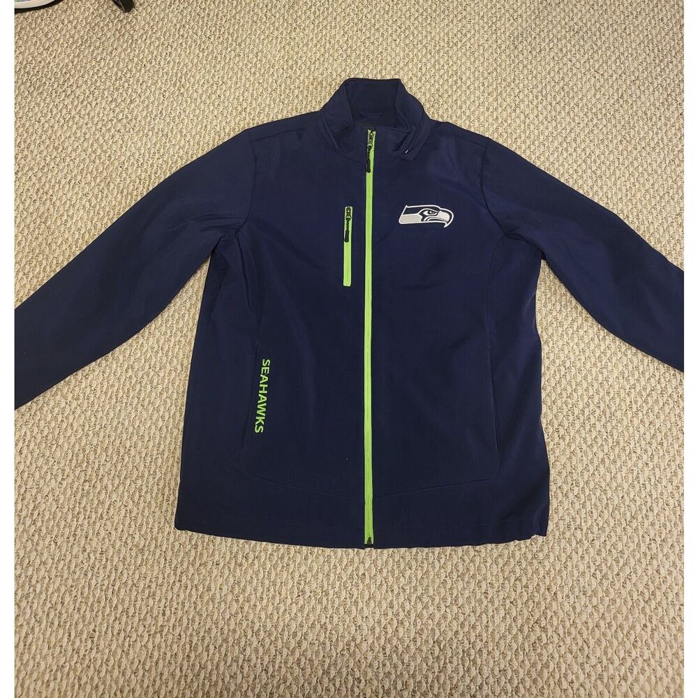 NFL Seattle Seahawks Navy blue-Full Zip Mens Mid Weight Jacket-XL Men's.